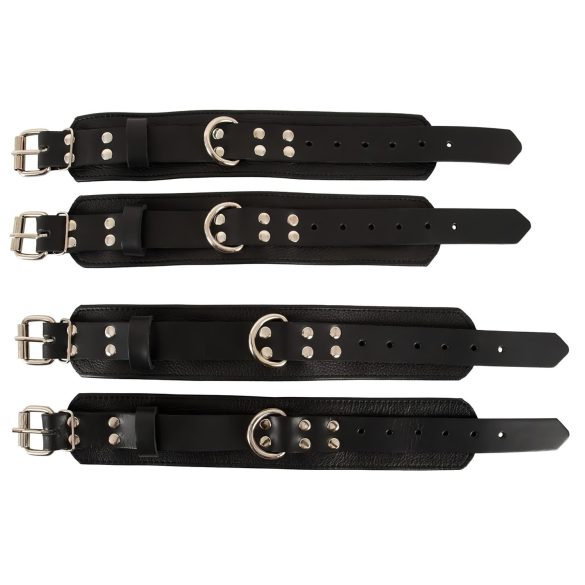 ZADO - bondage set voor aan bed - leer - zwart