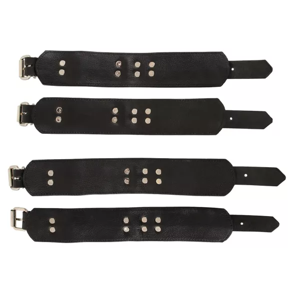 ZADO - bondage set voor aan bed - leer - zwart