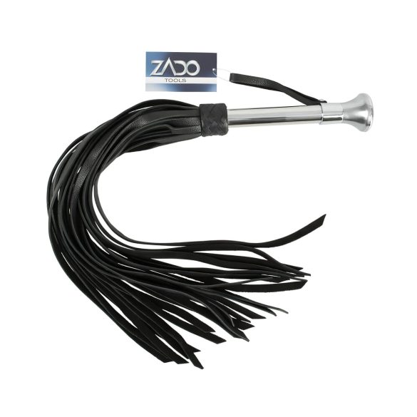 ZADO - lange, extra sterke lederen zweep (zwart)