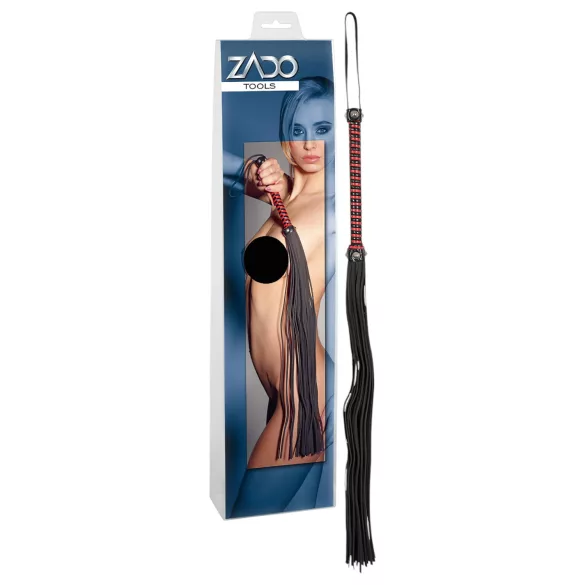 ZADO - leren zweep - lang - zwart