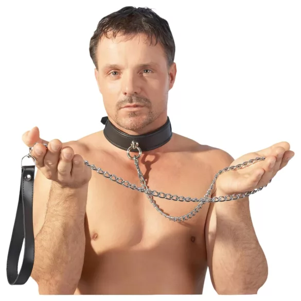 ZADO - metalen BDSM hondenlijn voor halsband (zilver)