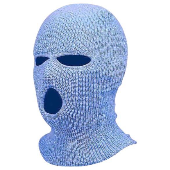 Balaclava - gebreide orale masker - 3 openingen - blauw