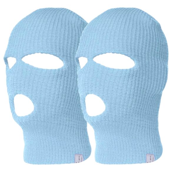 Balaclava - gebreide orale masker - 3 openingen - blauw