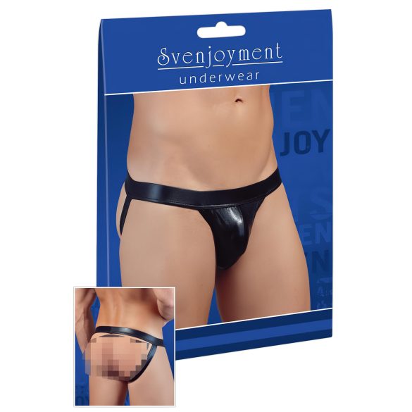 Glanzende minimalistische herenslip (zwart) - L