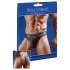 Svenjoyment - Glanzende herenstring met transparant inzetstuk (zwart) - XL