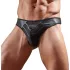 Svenjoyment - Glanzende herenstring met transparant inzetstuk (zwart) - XL