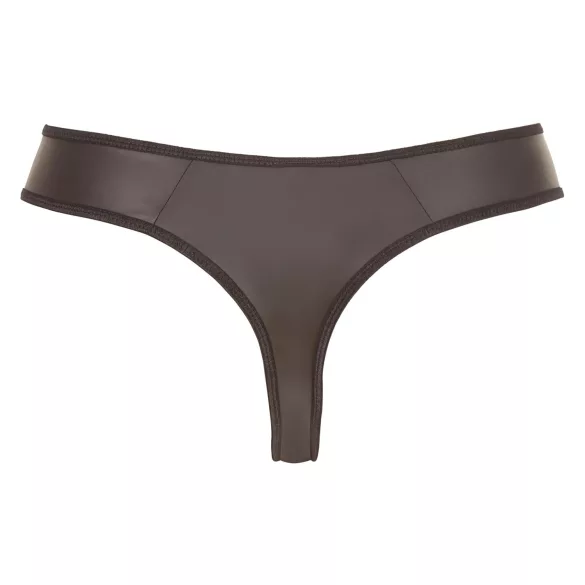 Svenjoyment - heren string - glanzend met strass en rits - zwart - L