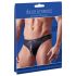 Svenjoyment - Glanzende Heren String met Strass en Rits (Zwart) - XL