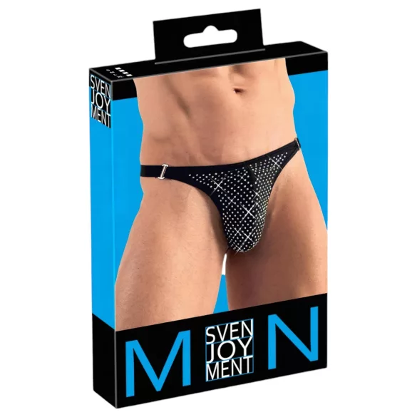 Svenjoyment - herenstring met strass - zwart