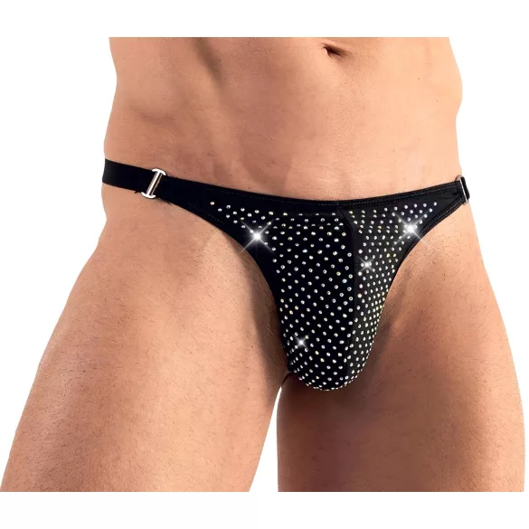 Svenjoyment - herenstring met strass - zwart