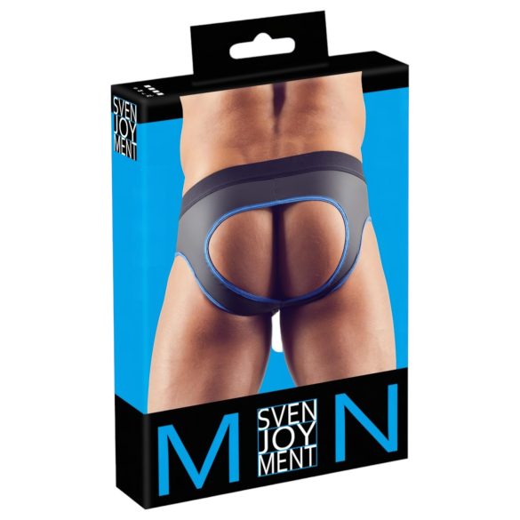 Svenjoyment - Open jock slip (zwart-blauw) - M