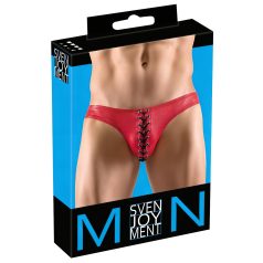 Svenjoyment - zwarte veterboxer voor heren (rood) - M