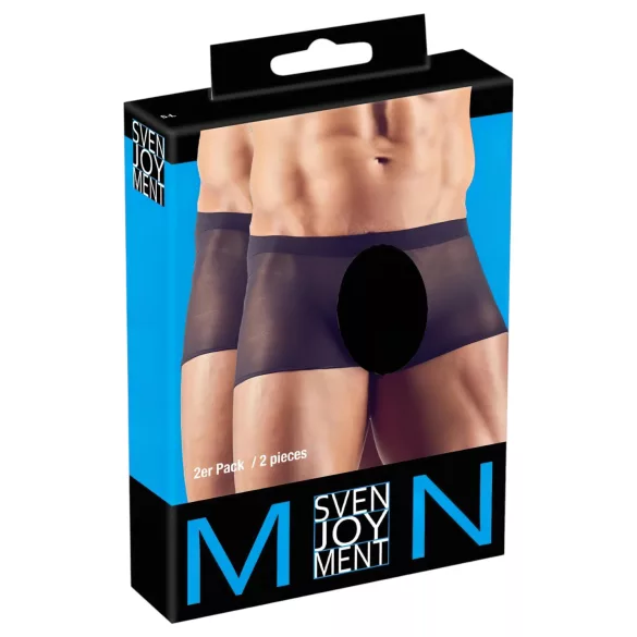 Svenjoyment - 2-delige zwarte transparante boxerset (S-L)