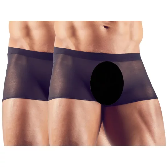 Svenjoyment - 2-delige zwarte transparante boxerset (S-L)