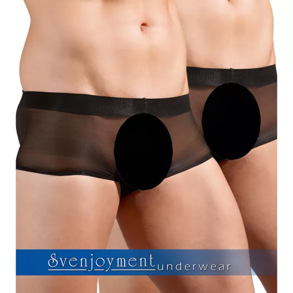 Svenjoyment - 2-delige zwarte transparante boxerset (S-L)