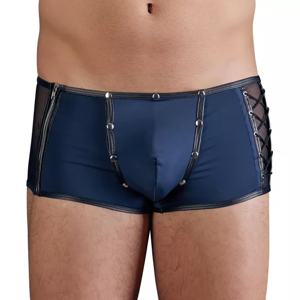 NEK - zwarte boxershort met veters en netinzet (blauw)