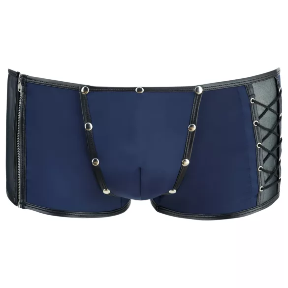 NEK - zwarte boxershort met veters en netinzet (blauw)