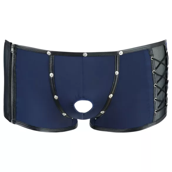 NEK - zwarte boxershort met veters en netinzet (blauw)
