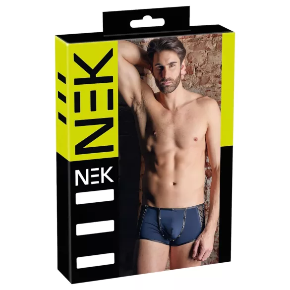 NEK - herenboxer - vetersluiting en netinzet - zwart/blauw - L