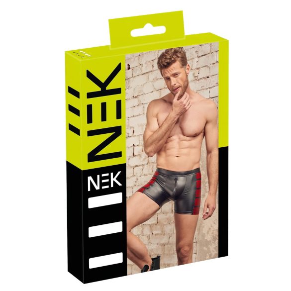 NEK - Boxershort met rode zijstrepen en rits (zwart) - M