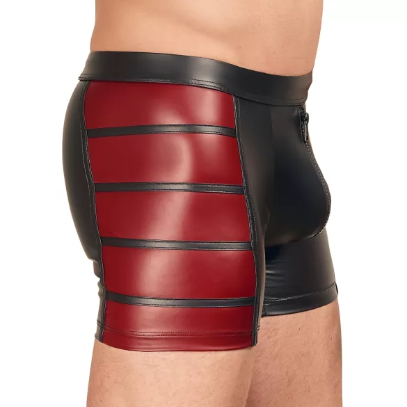 NEK - herenboxer met rits - rood inzetstuk - zwart - M