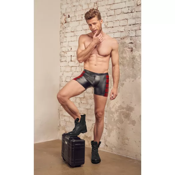 NEK - herenboxer met rits - rood inzetstuk - zwart - M