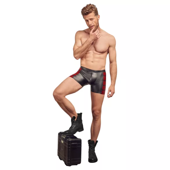 NEK - herenboxer met rits - rood inzetstuk - zwart - L
