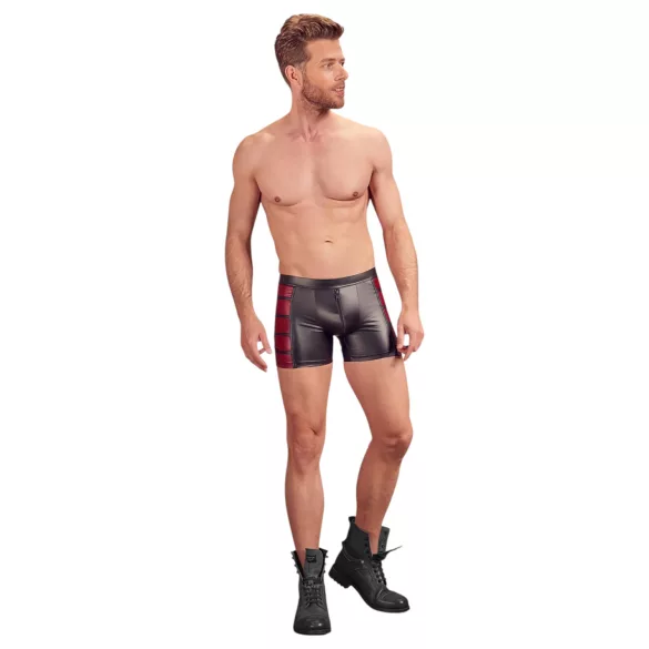 NEK - herenboxer met rits - rood inzetstuk - zwart - L