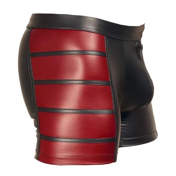 NEK - herenboxer met rits - rood inzetstuk - zwart - L