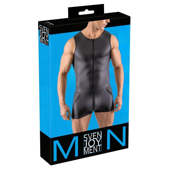 Svenjoyment - Mouwloze korte herenjumpsuit (zwart) - M