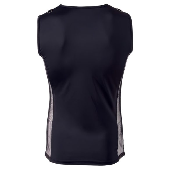 Svenjoyment - heren top met vetersluiting - zwart - L