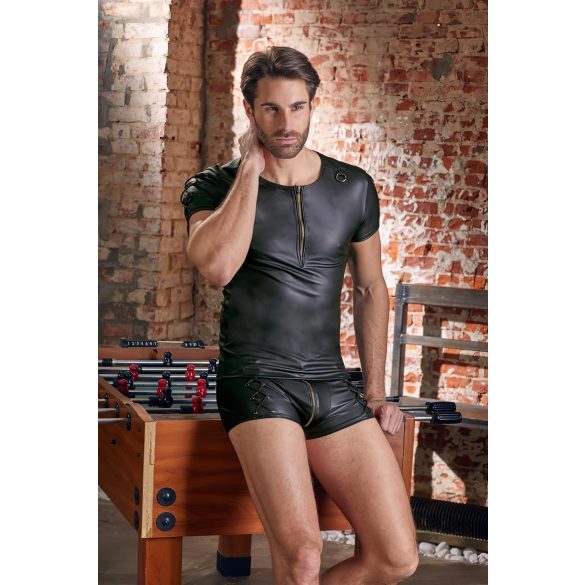 NEK - mat-zwart heren T-shirt met korte mouwen - M