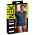 NEK - heren top - vetersluiting en netstof inzet - zwart/blauw