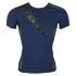 NEK - heren top - vetersluiting en netstof inzet - zwart/blauw