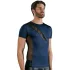 NEK - heren top - vetersluiting en netstof inzet - zwart/blauw