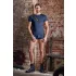 NEK - heren top - vetersluiting en netstof inzet - zwart/blauw