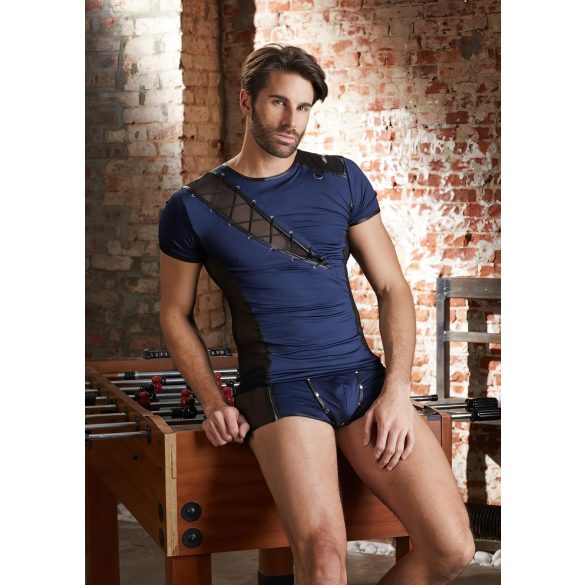 NEK - zwart vetershirt met netinzet voor heren (blauw) - M