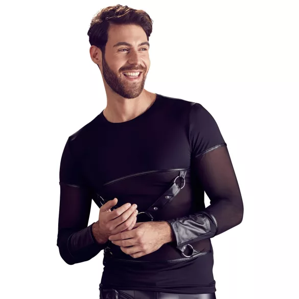 NEK - Kruisband Lange Mouwen Mannen Top (Zwart) - M