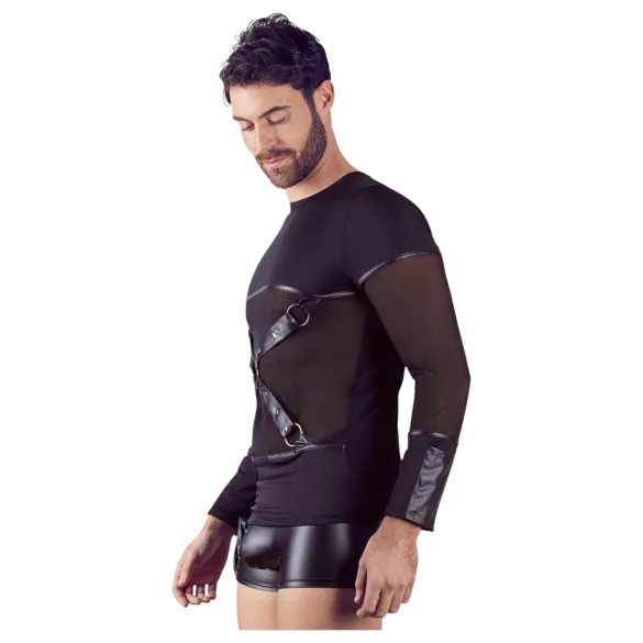 NEK - Kruisband Lange Mouwen Mannen Top (Zwart) - L