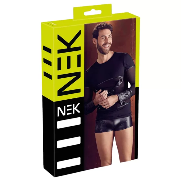 NEK - Kruisband Lange Mouwen Mannen Top (Zwart) - XL