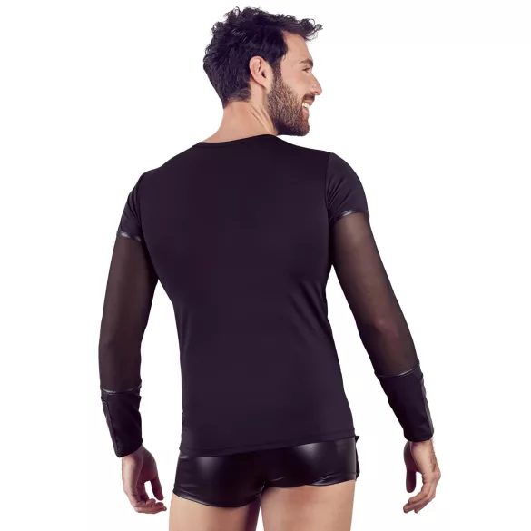 NEK - Kruisband Lange Mouwen Mannen Top (Zwart) - XL