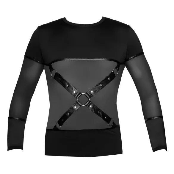 NEK - Kruisband Lange Mouwen Mannen Top (Zwart) - XL