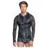 NEK - slangenhuidprint, capuchon heren top (zwart)