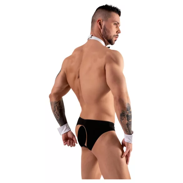 Svenjoyment - heren string kostuum set - ober - zwart/wit - L