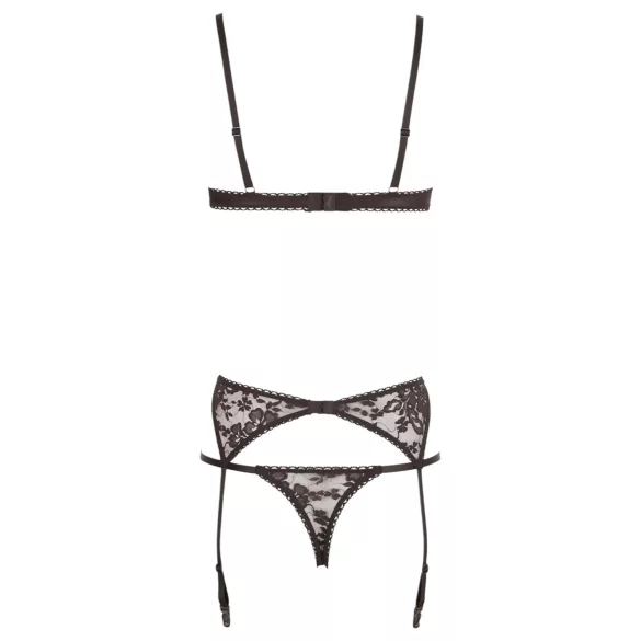 Cottelli - erotische set - 3-delig - zwart - 85C/L