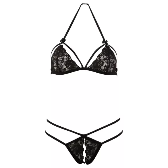 Cottelli - Open bh set - Kant - Zwart - M