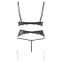Abierta Fina - lingerie set - kant en parels - zwart - M