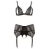 Cottelli Plus Size - Lingerieset trio - Kant - Zwart