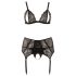 Cottelli Plus Size - Kant lingerie set (zwart) - XXXL