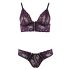 Cottelli - Bloemig kanten lingeriesetje (paars) - M